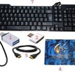 RSG 7-in-1 Combo Set: Keyboard, Mouse, Hub & Cables (Black/Multi)