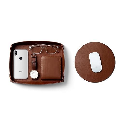 Vegan Leather Desk Organizer & Mouse Pad Set | Tan DailyObjects