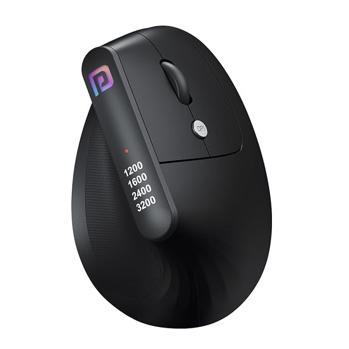 Portronics Toad Ergo Vertical Wireless Ergonomic Mouse - Black